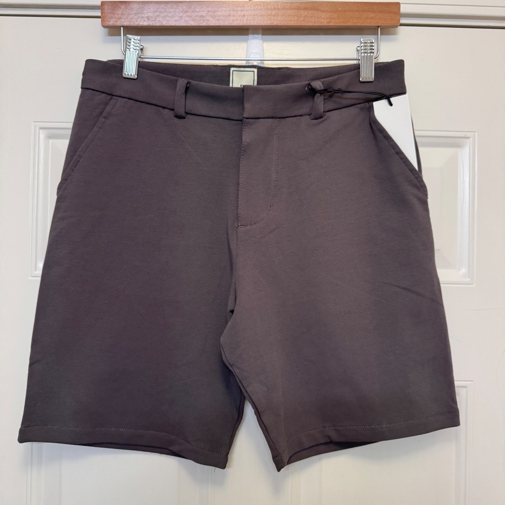 Swet Tailor Mens Everyday Chino Shorts 29 Taupe Stretch Knit Flat Front